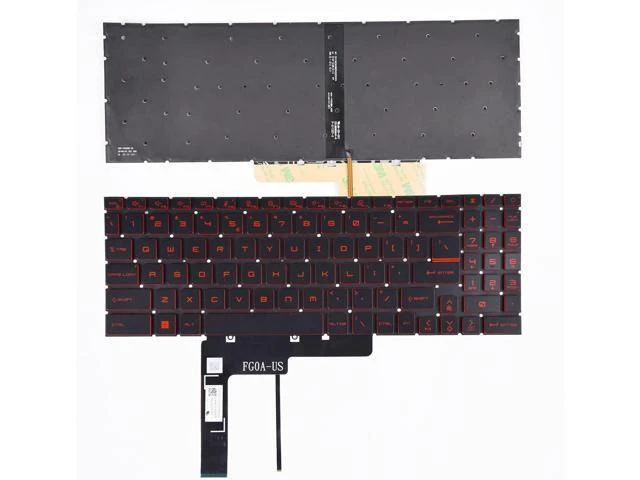 Alt view image 2 of 5 - replacement keyboard for MSI GF66 GF76 11SC 11UC 11UD 11UE 11UG 12UC 12UD US RED Backlit