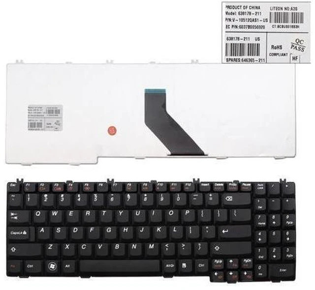 Main image of US Keyboard For Lenovo IDEapad G550 Black 638178 211 V 10512QAS1 US 6037800
