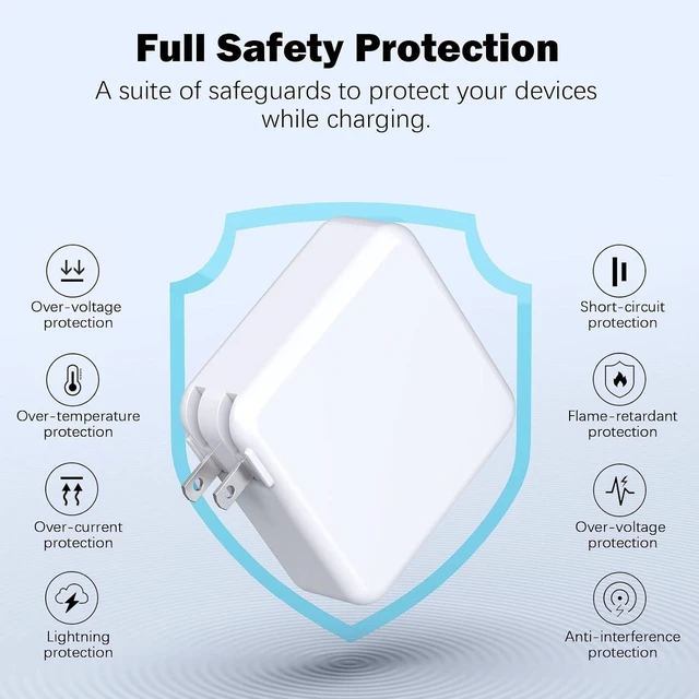 Alt view image 3 of 7 - Mac Book Pro Charger - 120W USB C Fast Charger Adapter Compatible with MacBook Pro & MacBook Air 13 14 15 16 inch iPad Pro Galaxy and All USB C Device