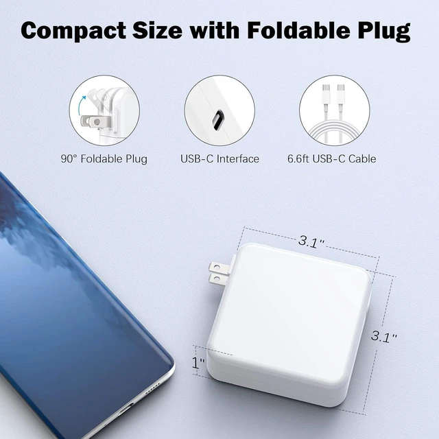 Alt view image 5 of 7 - Mac Book Pro Charger - 120W USB C Fast Charger Adapter Compatible with MacBook Pro & MacBook Air 13 14 15 16 inch iPad Pro Galaxy and All USB C Device