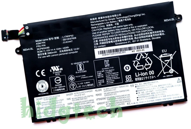 Main image of New L17L3P51 L17M3P51 L17M3P52 L17C3P51 01AV445 01AV446 01AV447 01AV448 Battery for Lenovo ThinkPad E480 E490 E485 E580 E590 Series 31CP6/54/90
