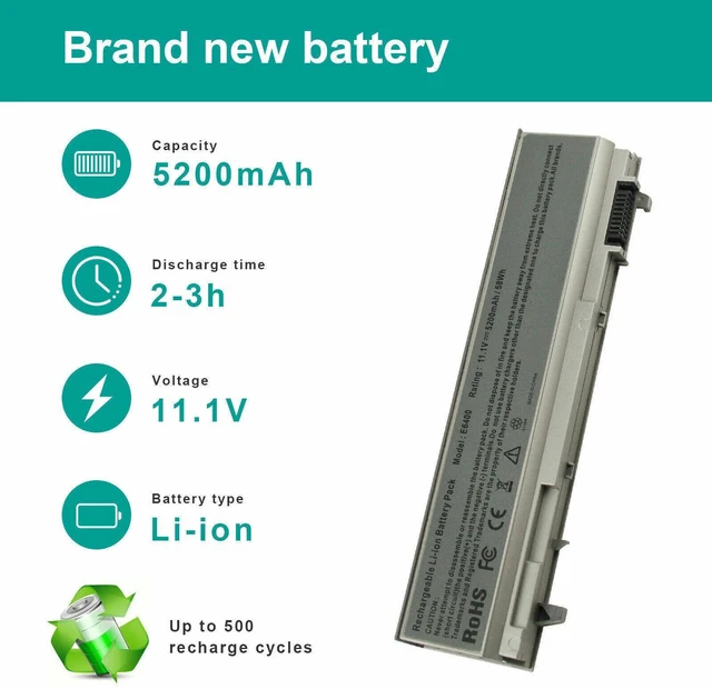 Alt view image 2 of 5 - 11.1V Battery for Dell Latitude E6400 E6410 E6500 E6510