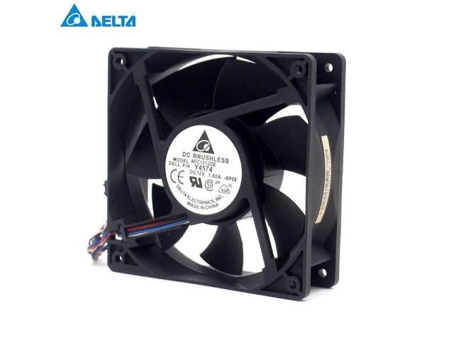 Alt view image 2 of 6 - Delta AFC1212DE 12038 12cm 120mm DC 12V 1.6A pwm ball fan thermostat inverter server cooling fan