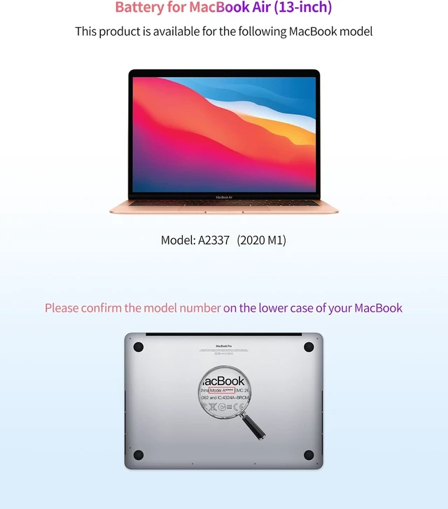 Alt view image 2 of 7 - Battery Replacement for MacBook Air A2337(2020 M1) 13-inch A2389 Battery