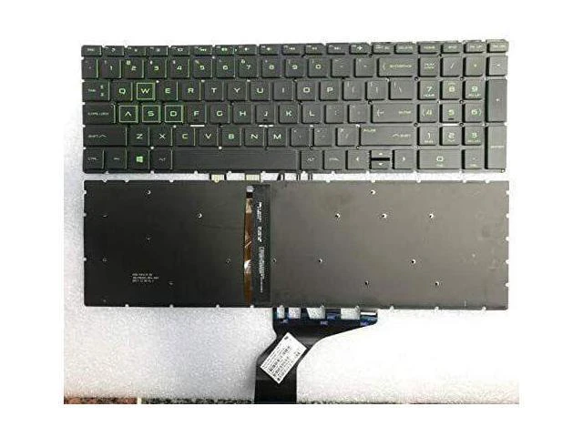Main image of replacement keyboard for HP Pavilion GAMING 15-ec0013dx 15-ec0000 15-ec US Green Backlit