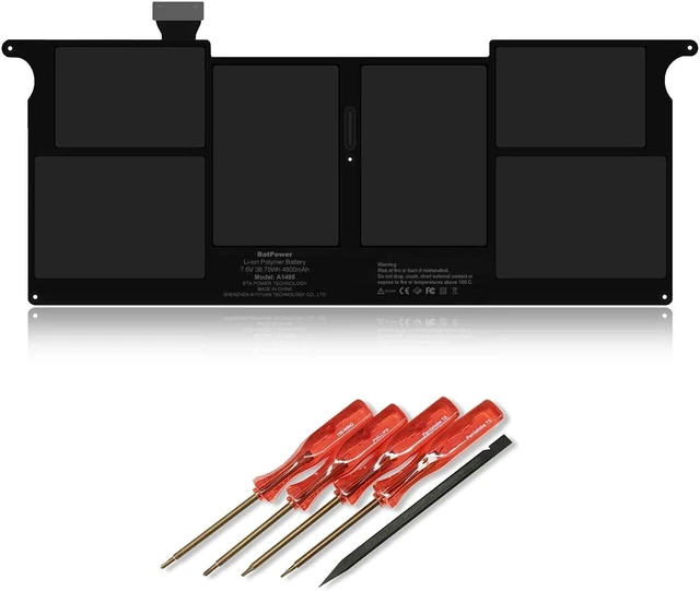 Main image of BatPower A1495 Replacement Laptop Battery for Apple Mid 2012 2013 Early 2014 2015 MacBook Air 11-inch A1465 EMC 2631 EMC 2924 Battery MacBook Air 11" A1465 Apple A1495 Battery 38.75Wh