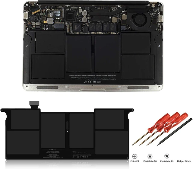 Alt view image 2 of 7 - BatPower A1495 Replacement Laptop Battery for Apple Mid 2012 2013 Early 2014 2015 MacBook Air 11-inch A1465 EMC 2631 EMC 2924 Battery MacBook Air 11" A1465 Apple A1495 Battery 38.75Wh