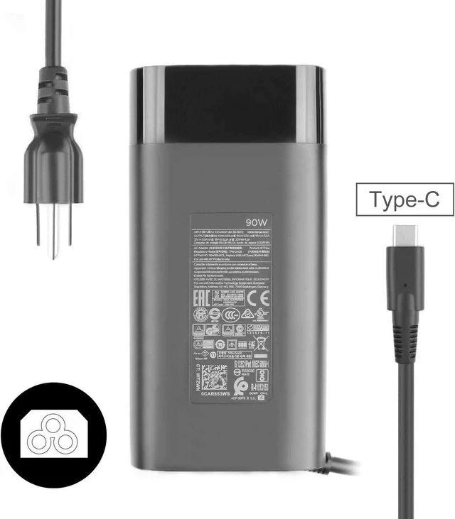 Alt view image 3 of 7 - Original New 20V 4.5A 90W Type C Charger for HP USB-C TPN-DA08 904082-003 904144-850 ADP-90FE Notebook AC Adapter..