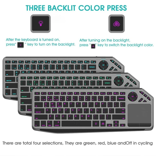 Alt view image 5 of 7 - Dual Mode Bluetooth + 2.4G Wireless Touch Keyboard Multimedia Hotkey Keyboard for PC, Tablet & Smart TV