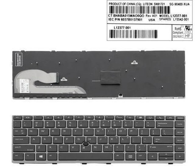 Main image of Keyboard for HP EliteBook 840 G5 846 G5 745 G5 Gray color FRAME withpoint US