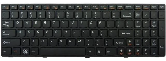 Main image of US Black Keyboard for Lenovo 25-013328 9Z.N5SSW.A01 NSK-B5ASW 01 25209782