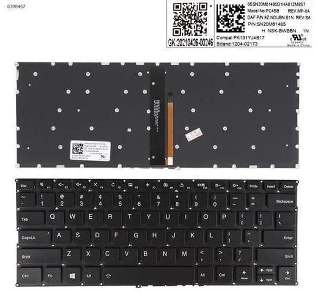 Main image of US Keyboard for LENOVO iDEapad Y700-14ISK Y700-14 BLACK Backlit