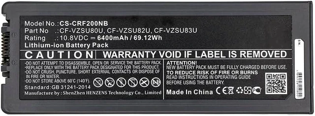 Alt view image 3 of 3 - Replacement Battery for Panasonic Toughbook CF-C2,Toughbook CF-C2 MK1,PN:CF-VZSU80U,CF-VZSU82U,CF-VZSU83U,6400mAh