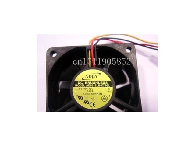 Main image of AD0612LB-C72GL DC 12V 0.08A 3-wire 60X60X20mm Cooling Cooling Fan