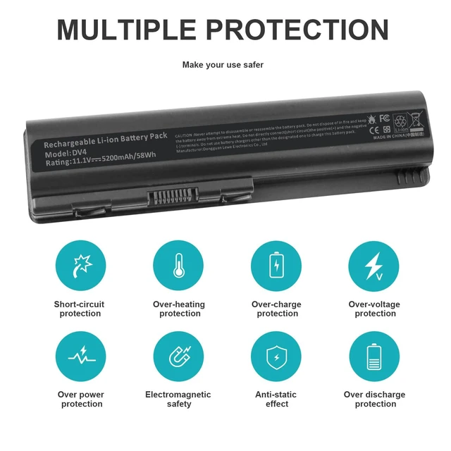 Alt view image 3 of 5 - Laptop Battery for HP Pavilion G50 G60 G61G70 G71 Series DV4-2040US DV5-1010 CQ40 CQ45 CQ50 CQ60 EV06 KS524AA 462889-141 462890-542 484171-001 485041-001 HSTNN-DB72 HSTNN-CB72 HSTNN-IB72 HSTNN-UB72