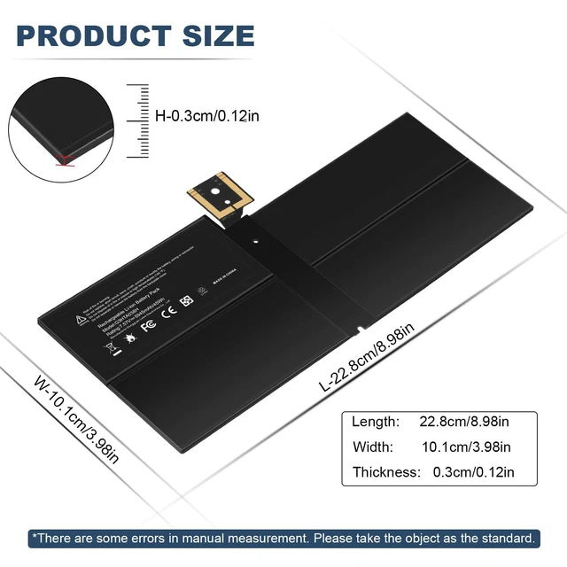 Alt view image 2 of 5 - G3HTA038H DYNM02 Battery for Microsoft Surface Pro 5th (Model 1796, 2017),Surface Pro 6(Model 1807/1809/1796, 2018) 12.3" 2-in-1, Core i5 i7 m3 Series with Tools For surface pro 5 battery 7.57V 45Wh
