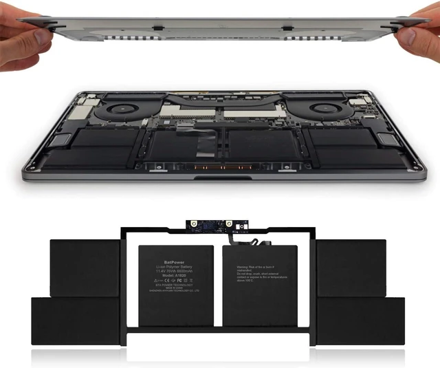 Alt view image 5 of 7 - BatPower A1820 Replacement Laptop Battery for Apple Late 2016 Mid 2017 MacBook Pro 15-inch Touch Bar A1707 EMC 3072 EMC 3162 Battery MacBook Pro 15" Touch Bar A1707 Apple A1820 Battery 76Wh