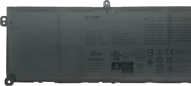 Alt view image 2 of 6 - M02R0 Laptop Battery 90Wh 7792mAh 6-Cell 11.55V Compatible with Dell Alienware x16 R1 / Alienware x16 R2 Series MO2R0 HP26N