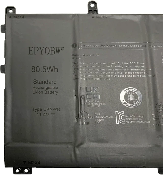 Alt view image 2 of 3 - DKNWN Laptop Battery 80.5Wh 7061mAh 6-Cell 11.4V Compatible with Dell Alienware X14 R1 / Alienware X14 R2 Series VG661 V4N84