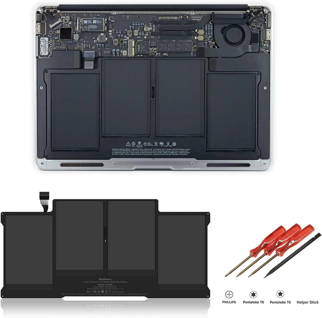 Alt view image 3 of 6 - BatPower A1405 A1377 Replacement Laptop Battery for Apple Mid 2011 Late 2011 MacBook Air 13-inch A1369 EMC 2469 MC965 MC966 BTO CTO MC503 MC504 Battery MacBook Air 13 A1369 Apple A1405 Battery 50Wh