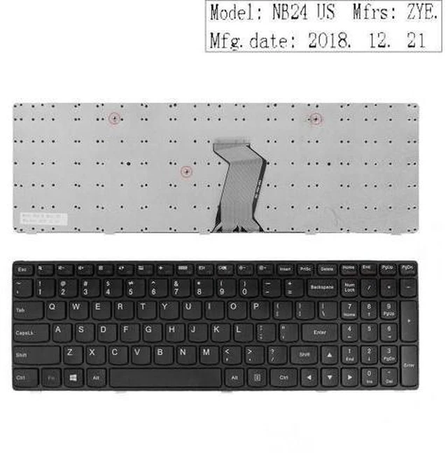 Main image of replacement keyboard for Lenovo G500 G505 G510 Black Frame Black Win8 US Layout OEM