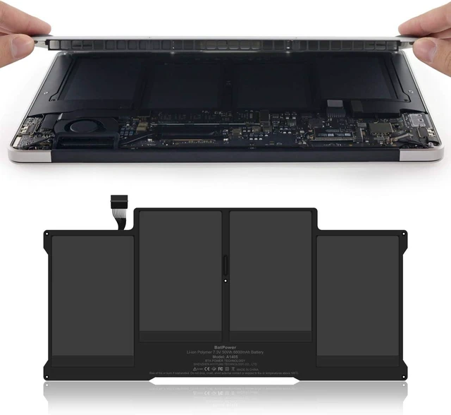 Alt view image 6 of 6 - BatPower A1405 A1377 Replacement Laptop Battery for Apple Mid 2011 Late 2011 MacBook Air 13-inch A1369 EMC 2469 MC965 MC966 BTO CTO MC503 MC504 Battery MacBook Air 13 A1369 Apple A1405 Battery 50Wh