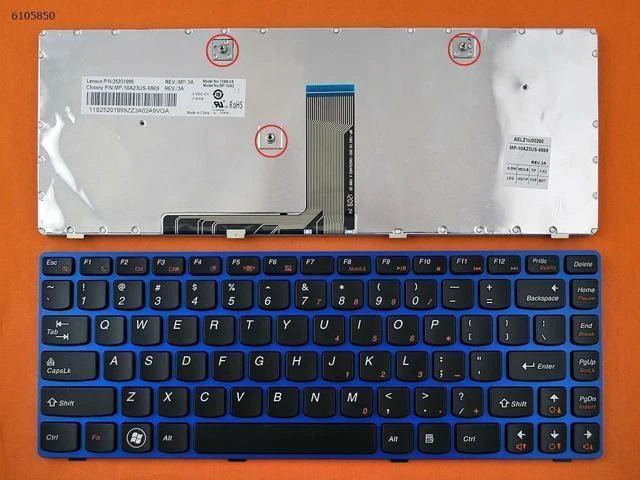 Main image of US Keyboard for LENOVO Z380 Z480 Z485 G480 G485 BLUE FRAME BLACK