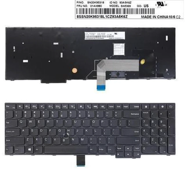 Main image of US Keyboard for Thinkpad E555 E550 BLACK FRAME BLACK(Without Point stick