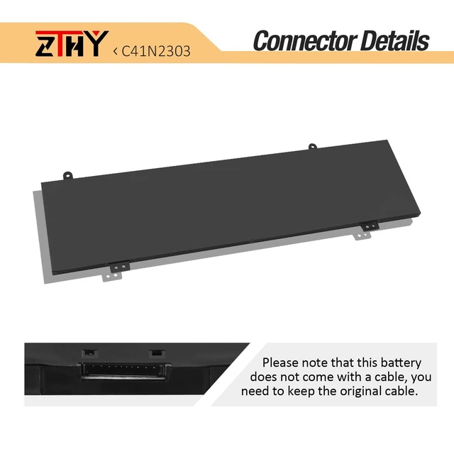 Alt view image 4 of 5 - 90Wh C41N2303 Battery Replacement for Asus ROG Zephyrus G16 GA605 GA605WI GU605 GU605MI GU605MU GU605MV GU605MY GU605MZ TUF Gaming A16 FA608 FA608WI FA608WU FA608WV FA608FM ProArt P16 H7606WI H7606WV