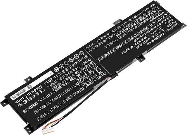 Alt view image 2 of 5 - Replacement Battery for MSI Alpha 15 A3DDK,Alpha 15 A4DEK,Alpha 15 B5EEK,Alpha 15 B5Ex,PN:925QA055H,BTY-M55,5800mAh