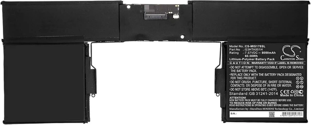 Alt view image 3 of 4 - 7.57V Battery Replacement for Microsoft G3HTA001H Surface Book 1785