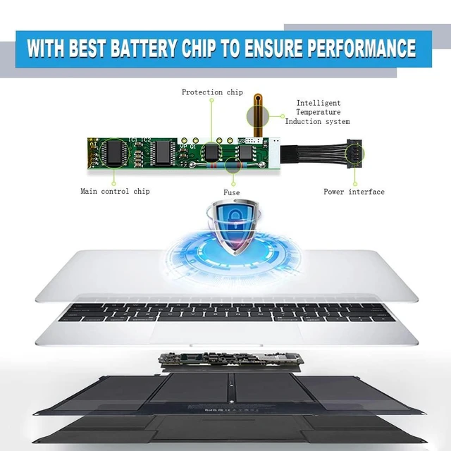 Alt view image 3 of 5 - A1466 Battery MacBook Air Battery Replacement for MacBook Air 13 inch A1466 (Mid 2012, Mid 2013, Early 2014, Early 2015, 2017) A1369(Late 2010,Mid 2011)2nd Version Upgrade Battery A1496 A1405 A1377