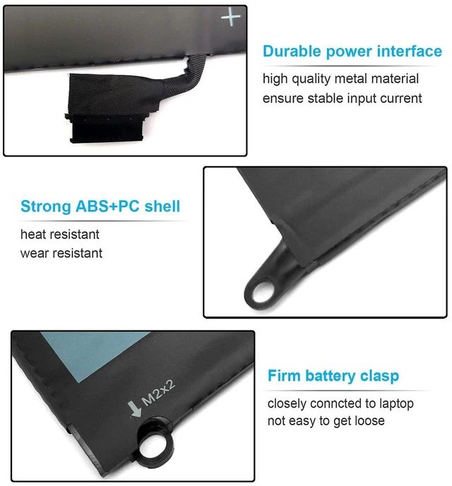 Alt view image 3 of 5 - 52Wh DXGH8 7.6V Battery for Dell XPS 13 9370 9380 Inspiron 13 7390 7391 2-in-1 5390 5391 14 7490 Latitude 3301 Vostro 13 5390 5391 G8VCF H754V 0H754V V48RM HK6N5 P82G P82G002 P113G P114G P115G 4 Cell