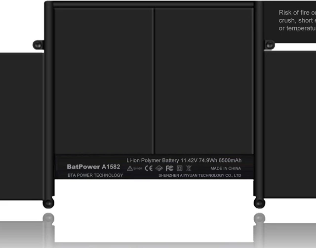 Alt view image 4 of 6 - BatPower A1582 Replacement Laptop Battery for Apple Early 2015 MacBook Pro 13-inch Retina A1502 EMC 2835 Battery MacBook Pro 13" A1502 Apple A1582 Battery 74.9Wh