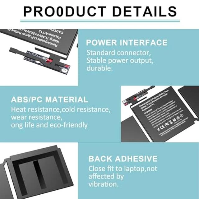 Alt view image 4 of 5 - BNDeluxe A1713 A2171 Laptop Battery Replacement for MacBook Pro A1708 Battery for 13-Zoll A1708(2016,2017) A2159(2019) A2289(2020) A2338(2020,2022)