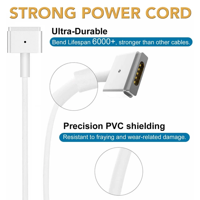 Alt view image 6 of 7 - 45W Charger Power Adapter Cord for 2013 2014 2015 Apple 11" & 13" MacBook Air (ZA-APPLE-45W-MS2)