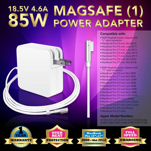 Main image of For 2006-2011 Apple MacBook 85W Charger for 15" 17" Macbook Pro (ZA-APPLE-85W)
