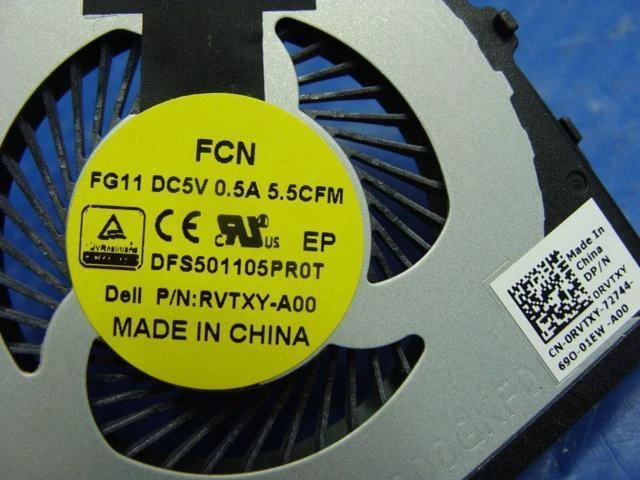 Alt view image 3 of 5 - Cpu cooling fan for Dell XPS 15 9550 15.6 inches Left RVTXY DC28000GKF0