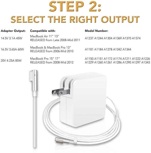 Alt view image 3 of 7 - For 2006-2011 Apple MacBook 85W Charger for 15" 17" Macbook Pro (ZA-APPLE-85W)