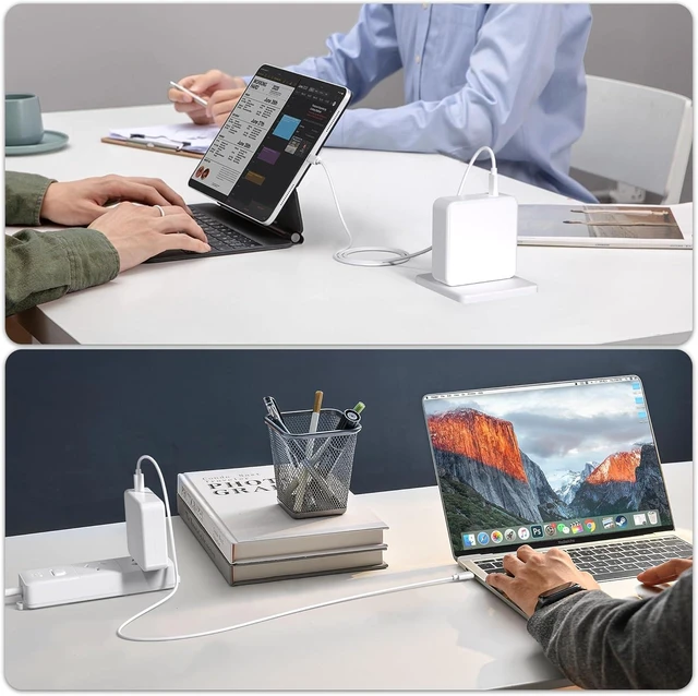 Alt view image 6 of 7 - Mac Book Pro Charger - 100W USB C Charger Power Adapter for USB C MacBook Air 13 Inch MacBook Pro 16 15 14 13 Inch iPad Pro 2021/2020/2019/2018 Fast Charging Type C Travel Laptop Power Adapter