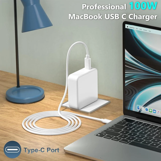 Alt view image 2 of 7 - Mac Book Pro Charger - 100W USB C Charger Power Adapter for USB C MacBook Air 13 Inch MacBook Pro 16 15 14 13 Inch iPad Pro 2021/2020/2019/2018 Fast Charging Type C Travel Laptop Power Adapter