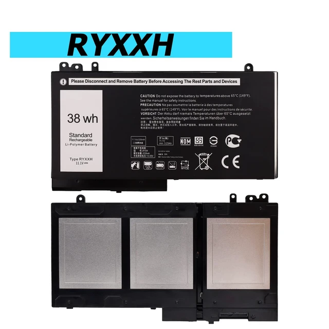 Alt view image 2 of 3 - Vvsialeek New RYXXH 38Wh Replacement Battery Compatible with Latitude 12 5000 E5250 (P25S001) Latitude E5450 Latitude 11 3150 3160 Series Notebook 9P4D2 YD8XC 5TFCY VVXTW VY9ND R5MD0