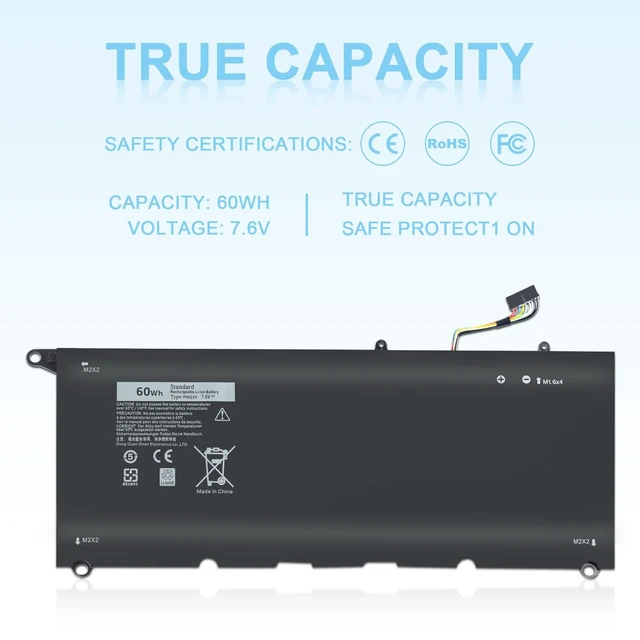 Alt view image 3 of 5 - Ymawetia 60Wh PW23Y Laptop Battery Replacement for Dell XPS 13 9360 Series Compatible with P54G002 0RNP72 0TP1GT 0PW23Y 13-9360-D1605G D1605T D1609 D1609G D1705G TP1GT RNP72