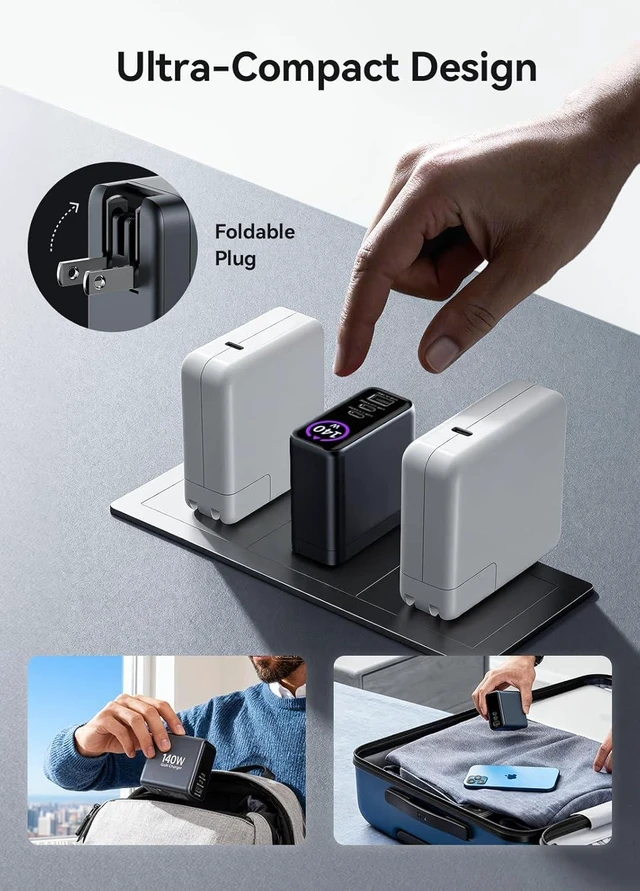 Alt view image 5 of 7 - 140W USB C Charger Laptop Charger 140 Watt MAX GaN PD3.1 PPS Power Adapter Multi Devices Fast Charging Wall Charger for MacBook Chromebook iPad iPhone 16/17 Touch Control LCD