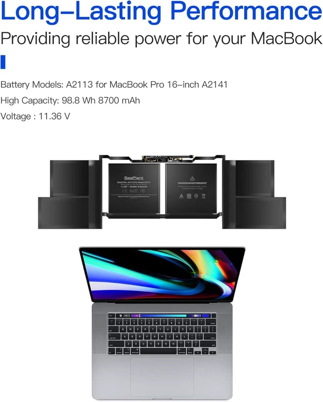 Alt view image 4 of 6 - A2141 Battery Replacement for MacBook Pro 16-inch A2141(2019) A2113 Battery