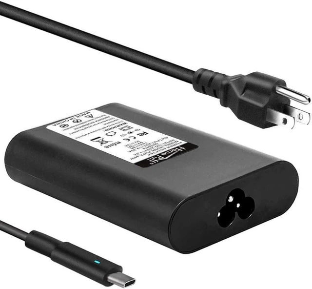 Main image of USB C 45W Laptop Power AC Adapter Charger Fit for Dell XPS 12 9250,13 9350 9370, Latitude 7370 7275 5285 5289, Compatible with MacBook, Asus, Acer, HP, Type C Power Supply.