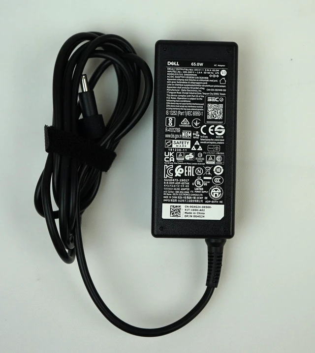 Main image of Dell G4G24 AC Power Adapter For Select Rugged Laptops - 65 Watts - 19.5 Volts - 3.34 Amperes