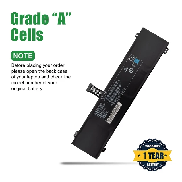 Alt view image 3 of 5 - JIAZIJIA GKIDT-03-17-3S2P-0 Laptop Battery Replacement for XMG Fusion 15 XFU15L19 Series Notebook BATRGKIDT3-6102 Black 11.4V 93.48Wh 8200mAh