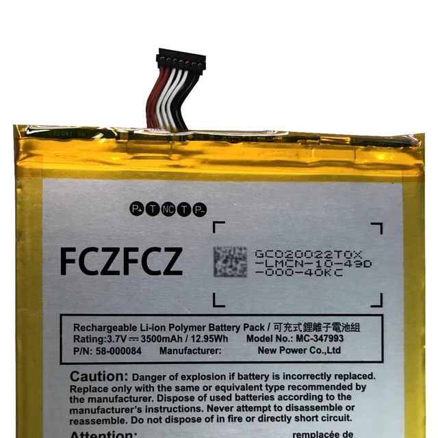 Alt view image 2 of 4 - FCZFCZ 58-000084 12.95Wh 3500mAh Battery Replacement for Fire HD 7" 4th Gen 2014 SQ46CW B00IKPW0UA B00IKPYKWG Series Laptop ST08 ST08A MC-347993 3.7V