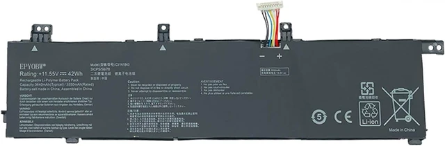 Main image of C31N1843 Laptop Battery 42Wh 3640mAh 3-Cell 11.55V Compatible with Asus X432FA X532FA X532FL / VivoBook S15 S532FL S532FL-DB77 / VivoBook S14 S432FA S432FA-EB008T Series 0B200-03430000